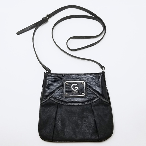 guess black leather purse